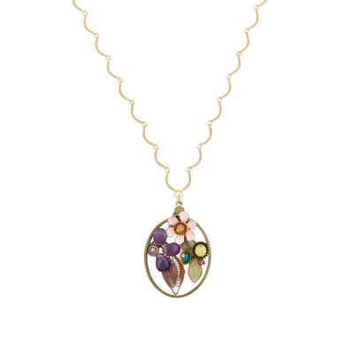 Amethyst floral window necklace by Joli